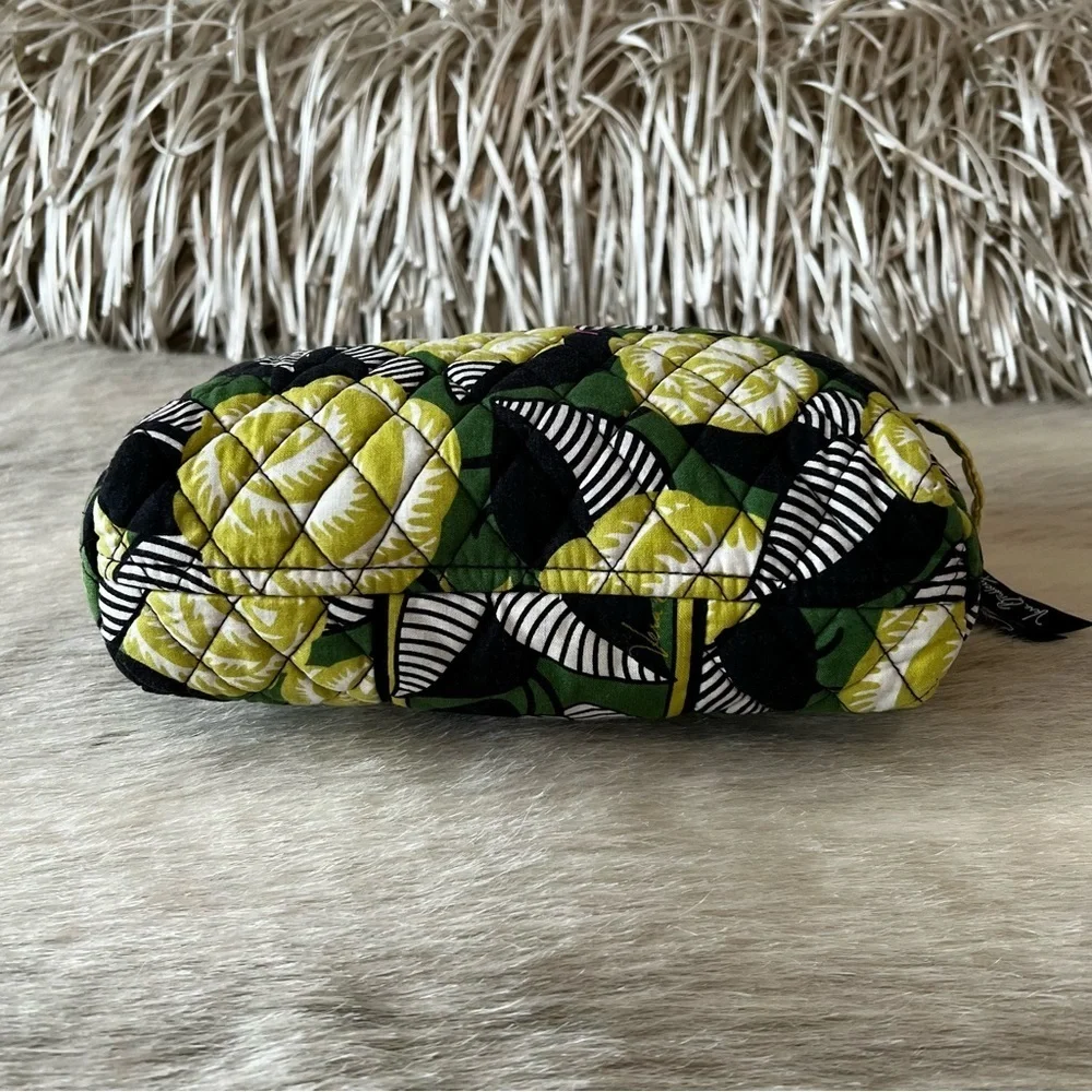 VERA BRADLEY La Neon Rose 2013 Large Plastic Lined Cosmetic Case Yellow Roses